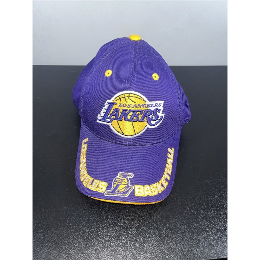 Los Angeles Lakers Twins Enterprise Strapback Hat Cap Purple Big Logo NBA